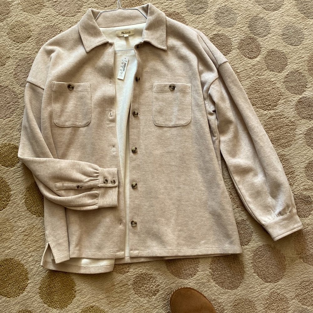 Madewell. Size Small. Light tan knit shacket.